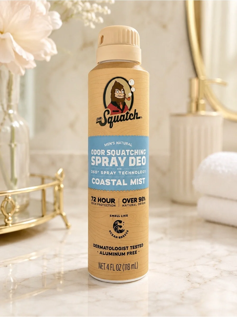 Dr. Squatch Coastal Mist Odor Squatching Spray Deodorant 4 oz Aluminum Free